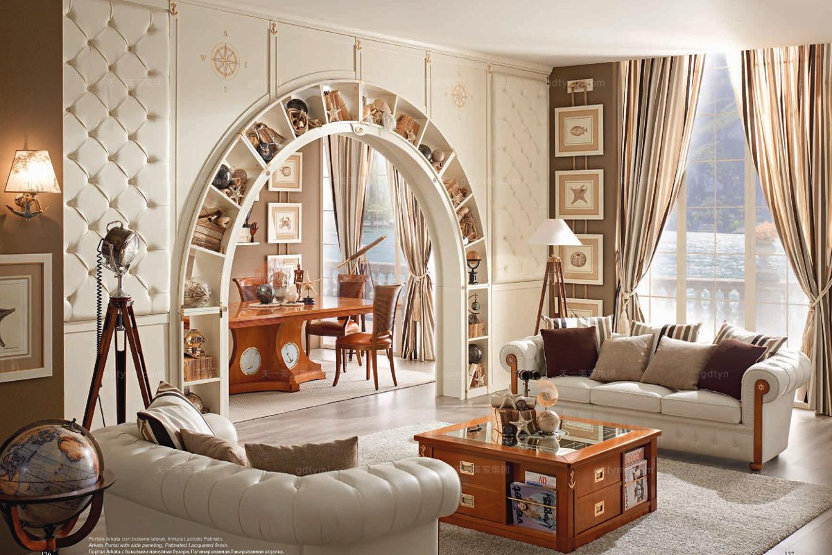 Caroti 卡若缇实木框架皮质沙发客厅系列