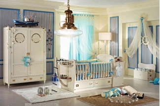 Caroti 卡若缇实木框架米色婴儿床卧室系列