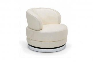 高端时尚现代意大利进口白色圆形小转椅