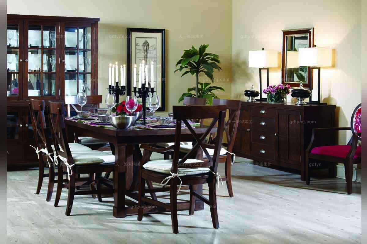 高端实木品牌家具美式餐桌椅