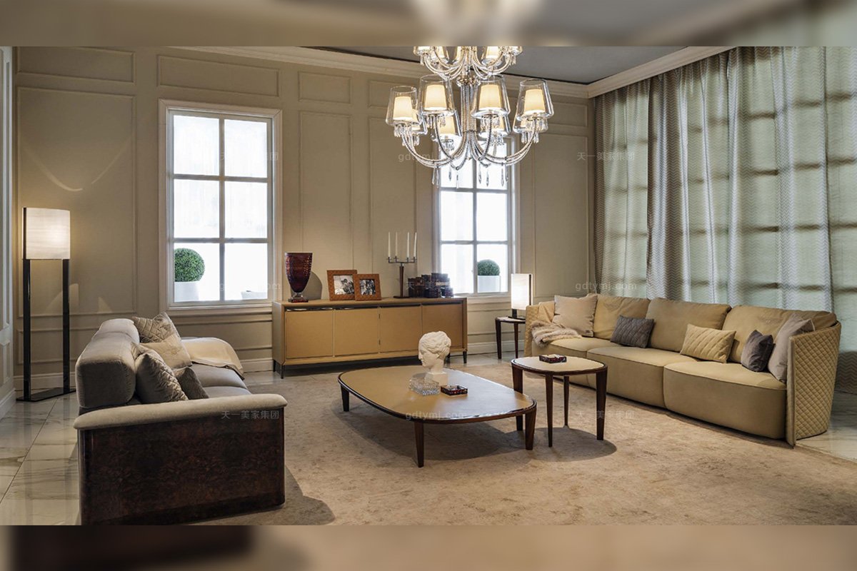 高端奢华豪宅别墅家具品牌后现代风布艺客厅沙发组合