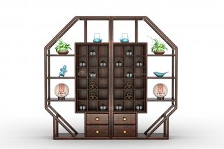 高端会所别墅家用家具时尚创意新中式轻奢全红木黑酸枝实木博古架